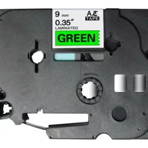 Fita Laminada Compatível Brother TZE-721 - 9mm x 8 metros Preto/Verde