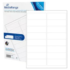 Etiquetas Adesivas Permanentes Mediarange - 99.1 x 33.9mm (800 un)
