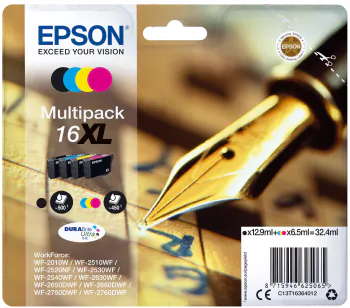 Conjunto 4 Tinteiros Epson 16 XL Original Série Caneta e Palavras Cruzadas (C13T16364012)