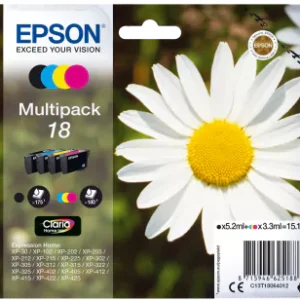 Conjunto 4 Tinteiros Epson 18 Original Série Margarida (C13T18064012)