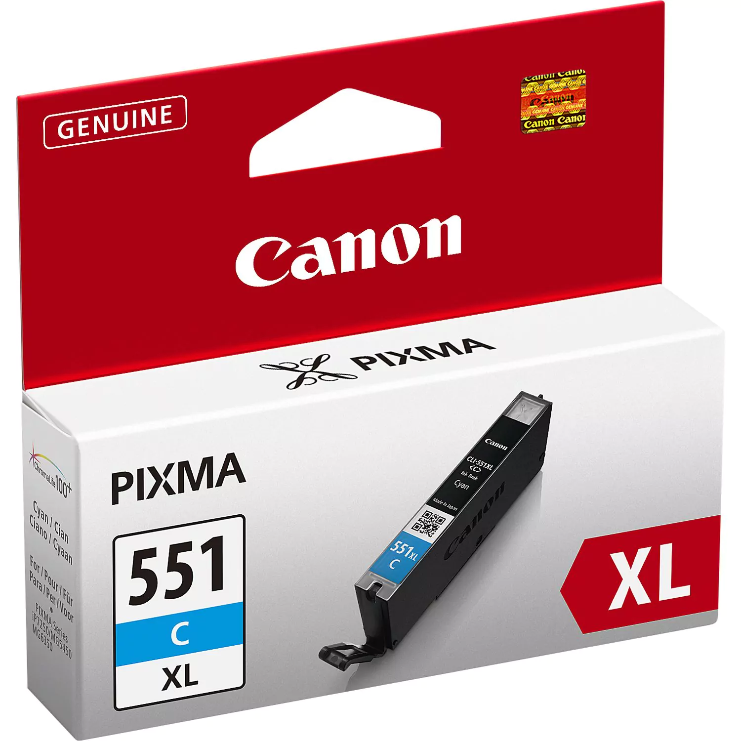 Tinteiro Canon CLI-551 C XL Azul Original (6444B004)