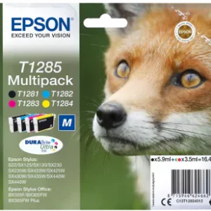 Conjunto 4 Tinteiros Epson T1285 Original Série Raposa (C13T12854012)