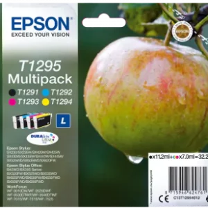 Conjunto 4 Tinteiros Epson T1295 Original Série Maça (C13T12954012)