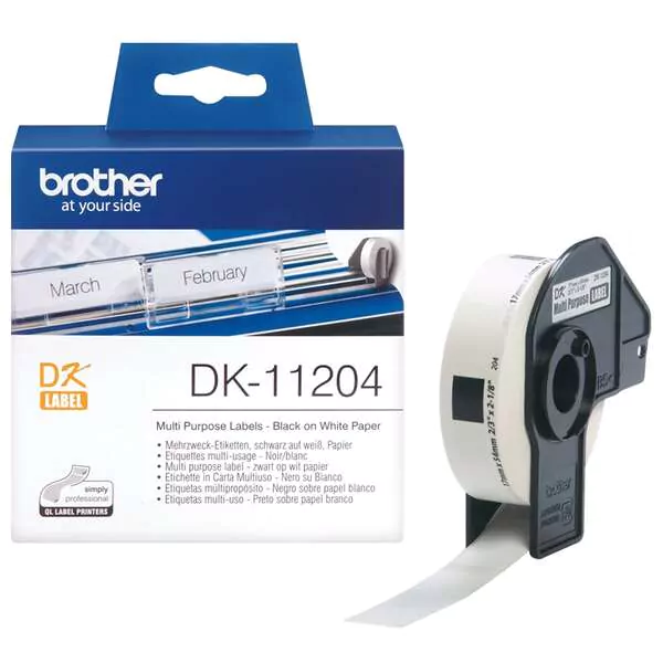 Etiquetas Originais Brother DK11204 17x54 mm - 400 Unidades