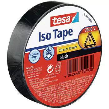 Fita Adesiva Tesa Isolamento Elétrico 19mm x 20 metros Preto