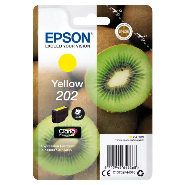 Tinteiro Epson 202 Amarelo Original Série Kiwi (C13T02F44010)