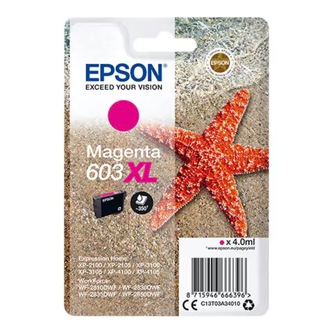 Tinteiro Epson 603XL Magenta Original Série Estrela do Mar (C13T03A34010)
